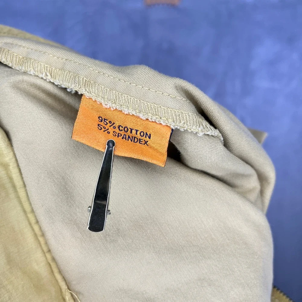 Tory Burch Pants Cropped Tan Cotton Blend Zipper Logo Size 6‎